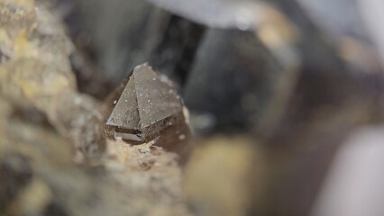 Macro photography of smoky quartz and morion crystals 2