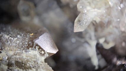 Macro photography of smoky quartz crystals 2