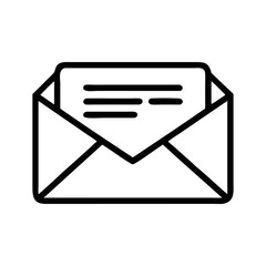 Simple line art illustration of an email envelope. Email icon. Envelope, letter, recipient. Business concept. logo, Can be used for topics like communication, address, contact.