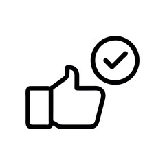 Obraz premium Thumb up icon. Thumbs Up Icon with Confirmation Check Mark. Thumb up with star. Thumb up icon collection. Like sign and symbol. Vector illustration.