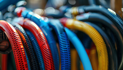 Fototapeta premium Close up of different water hose