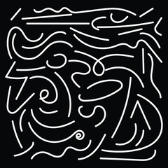 Abstract maze line art on dark background