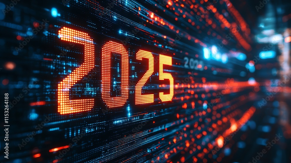 Poster two thousand twenty five digital year display