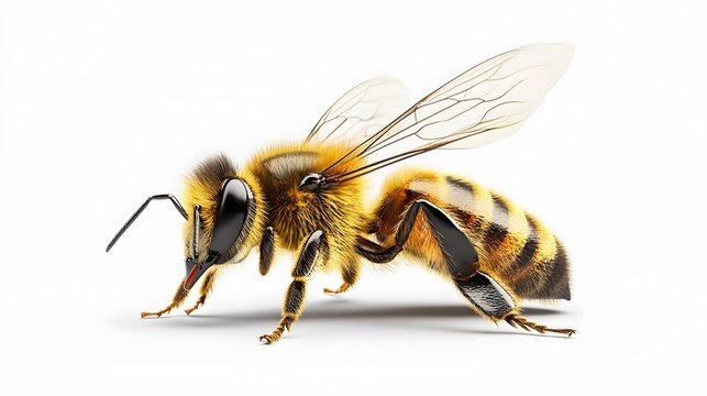 A Detailed Close Up Of A Honeybee