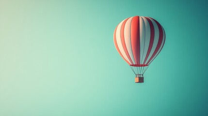 Fototapeta premium A hot air balloon on the pastel background