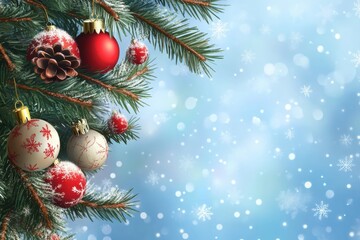 Obraz premium Elegant Christmas Background Featuring Fir Tree for Holiday Designs