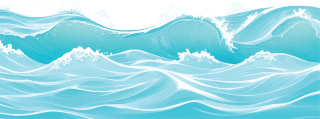 A transparent background with a soft green and blue watercolor ocean wave texture, ideal for creating ocean wave, water wave, or nature-themed designs and graphic resources.

