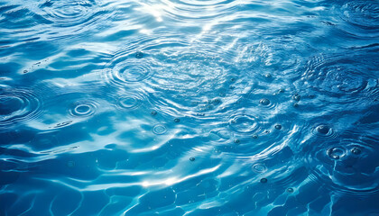 Fototapeta premium the water is blue and has a ripple in it