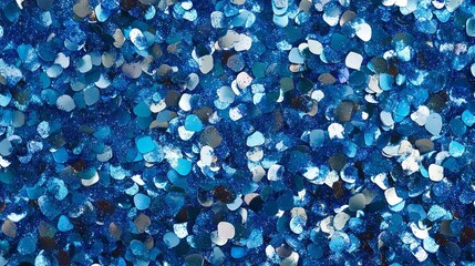 Shining Blue Glitter on a Defocused, Abstract Background. Generative Ai