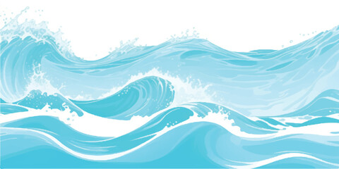 A transparent background with a soft green and blue watercolor ocean wave texture, ideal for creating ocean wave, water wave, or nature-themed designs and graphic resources.

