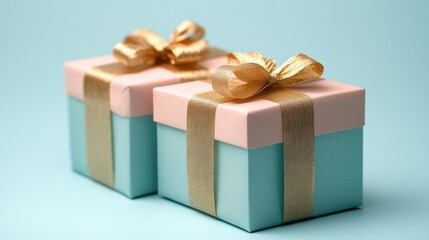 Obraz premium Pastel gift boxes with a ribbon