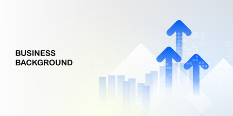 Modern blue creative economy investment report chart arrow up illustration background