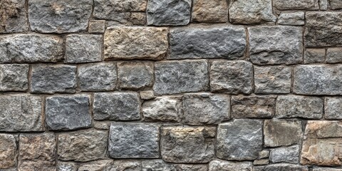 Obraz premium Texture of an ancient stone wall provides a background that conveys a sense of history and age. The stone wall texture adds depth and character to the setting.