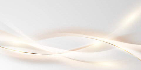 white abstract background with luxury golden lines vector illustration