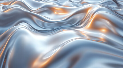 Obraz premium Lunar Ripples - Reflective Silver Waves