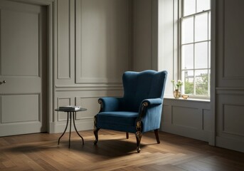 Living Room Interior With Sofa, Wicker Armchair, Cactus Plant And Coffee Table