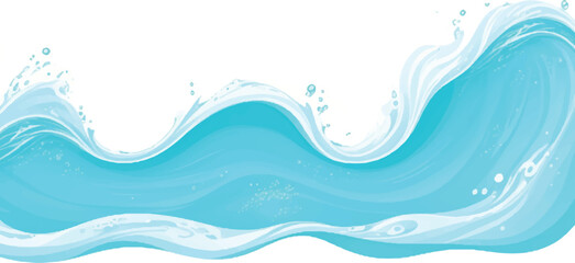 Fototapeta premium Abstract ocean wave texture in soft green and blue watercolor on a transparent background, offering a serene and tranquil vibe for water wave-themed designs, banners, and creative projects.