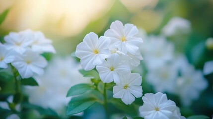 Charming white flowers symbolize joy and beauty, bringing a sense of tranquility and happiness. These lovely white flowers evoke feelings of joy in any setting, enhancing the aesthetic appeal of