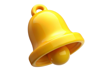 3D Bell Icon with Transparent Background 