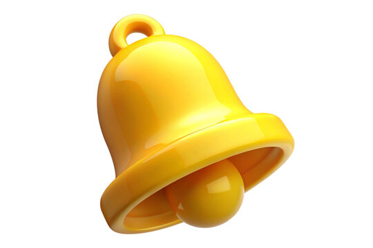 3D Bell Icon with Transparent Background 