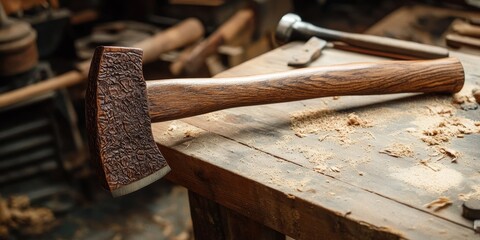 Woodworking techniques showcased in the crafting of an ax handle, emphasizing the artistry and skill involved in woodworking and the creation of a functional and beautiful ax handle.