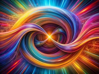 Obraz premium Panoramic Abstract Gradient Infinity Loop: Hypnotic Swirling Colorscape