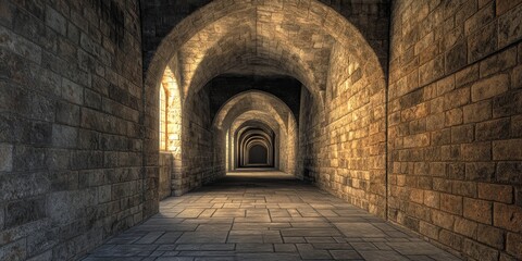 Historic passage within an ancient fortress, showcasing the unique architectural features and aged stonework of the fortress. Explore the intriguing passage that tells stories of the fortress s past.