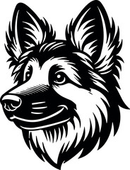 German Shepherd vector black silhouette cricut design for T-shirt