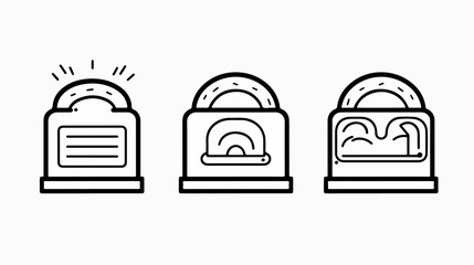 Modern Toaster Outline Icons Vector Illustration, Editable and Versatile Kitchen Appliance Graphics