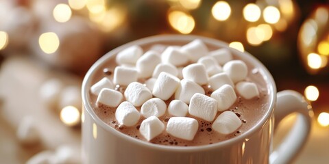 Indulge in sweet winter times by enjoying hot chocolate topped with marshmallows. Sweet winter times are perfect for savoring this delightful hot chocolate experience.