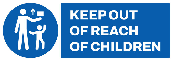 ISO mandatory safety signs uppercase text_Keep out of reach of children_landscape size 1/2 a4,a3,a2,a1	 
