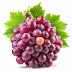 Fototapeta premium A bunch of grapes isolated on a transparent background, displaying plump, juicy purple or green grapes.