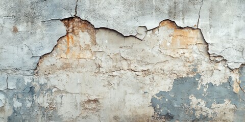 Obraz premium Cracked old wall background showcasing a distressed and textured surface, perfect for adding depth and character to various creative projects featuring a cracked old wall aesthetic.