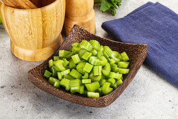 Vegan cuisine - Sliced celery stem