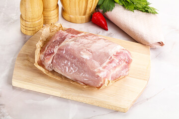 Raw uncooked pork meat loin