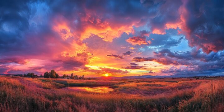 Vibrant sunsets create a stunning contrast against very cloudy skies, showcasing the beauty of nature with mesmerizing colors and dramatic cloud formations during the sunset.