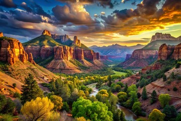 Fototapeta premium Panoramic Views of the 50 United States: A Stunning Collection of American Landscapes