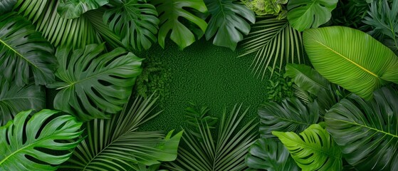 Lush Green Tropical Leaves Background  Nature  Foliage  Plants  Texture