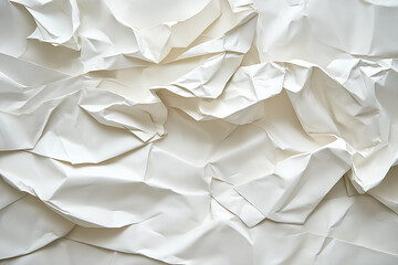 Obraz premium Recycled white creased paper background from a paper packing. Crumpled white paper texture concept