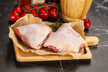 Raw chicken thigh for cooking