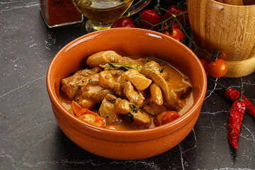 Thai Tom yum soup with chicken