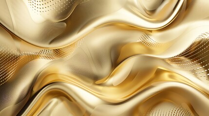 Naklejka premium An abstract pattern of flowing gold lines and a 3D effect.
