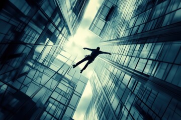 Illustration of a worker falling from a building