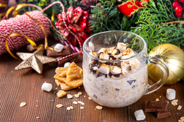 Fototapeta premium Overnight s`mores oatmeal