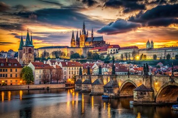 Obraz premium Prague Castle & Charles Bridge: Urban Exploration Photography