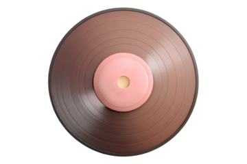 3D Vinyl Record with Transplant Background, Modern Retro Music Design