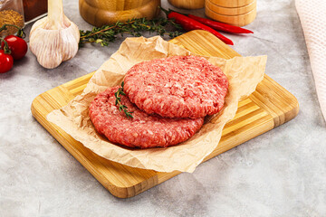 Raw beef minced meat cutlet