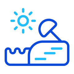 Beach Duoline Icon