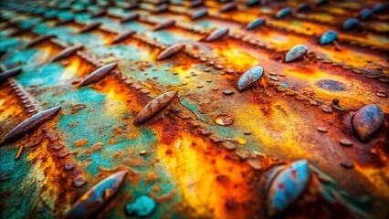 Obraz premium Raw Metal Texture Background: Candid Close-Up Shot of Oxidized Steel Surface