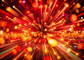 Fototapeta premium Red Motion Graphic Celebration: Long Exposure Festive Background